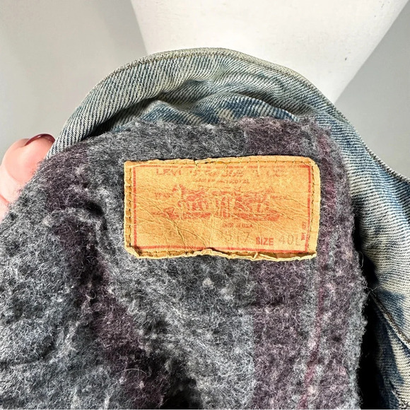 Vintage Levi’s Wool Lined Denim Jacket - Bomber / Trucker style - Picture 11 of 11